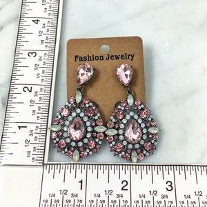 Cherryl’s Jewelry - Pink Crystal & Opal Chandelier Event Earrings Cherryl’s Jewelry - Pink Crystal & Opal Chandelier Event Earrings